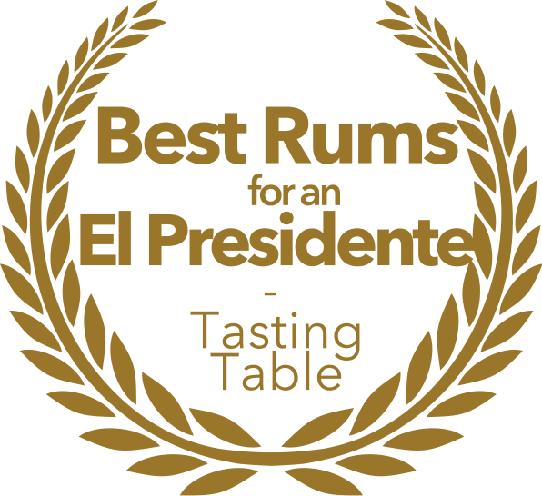 Accolade for The Real McCoy Rum "Best Rums for an El Presidente" from Tasting Table